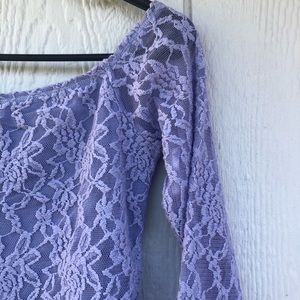 Kimchi Blue | lavender lace long sleeve crop top